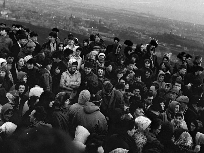 The May Day service at Arthur's Seat, led by Reverend Selby Wright, in 1964.