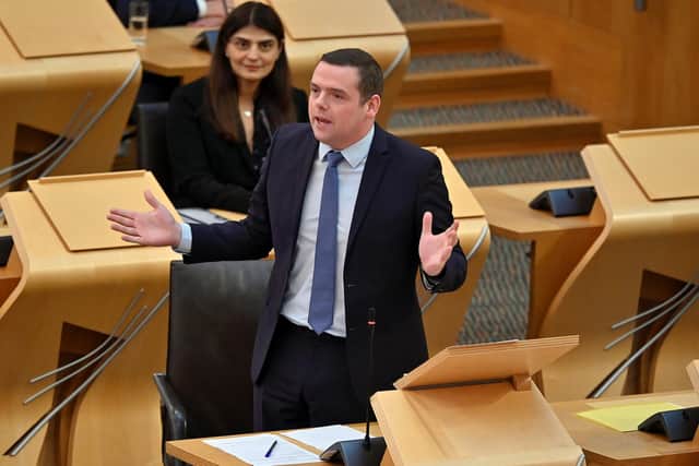 Leader of the Scottish Conservatives Douglas Ross announces his party would bring forward two new bills