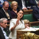 Home Secretary Priti Patel defends the plan to send refugees to Rwanda in the House of Commons
