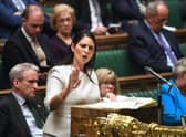 Home Secretary Priti Patel defends the plan to send refugees to Rwanda in the House of Commons