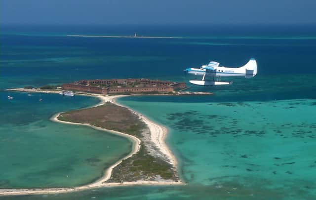 A seaplane flying to Dry Tortugas National Park. Pic: PA Photo/Key West Seaplane Adventures.