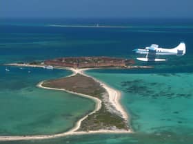 A seaplane flying to Dry Tortugas National Park. Pic: PA Photo/Key West Seaplane Adventures.