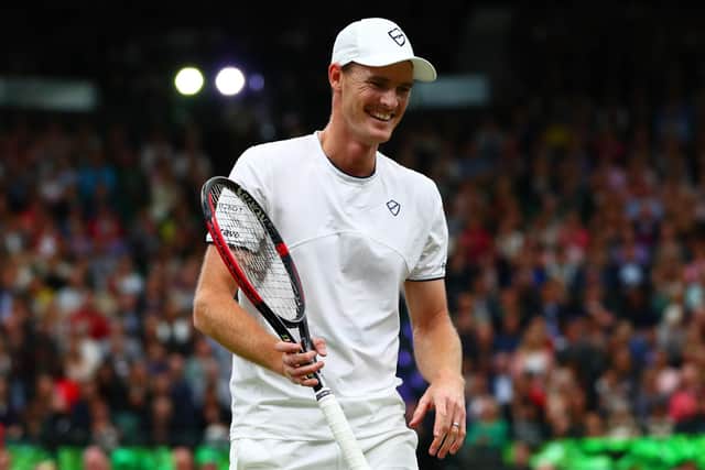 Jamie Murray in action at Wimbledon last year.