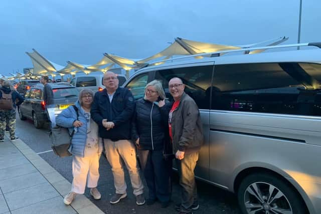 Elite Central Travel driver John Murphy arrives safe and sound at Heathrow Airport in time for his customers to make their flight