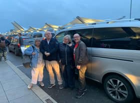 Elite Central Travel driver John Murphy arrives safe and sound at Heathrow Airport in time for his customers to make their flight