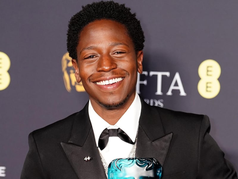 David Jonsson with the EE Rising Star Award during the 78th British Academy Film Awards