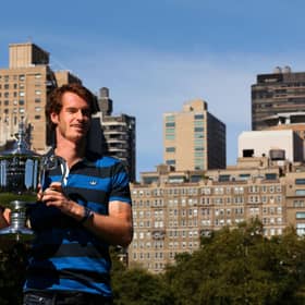 Andy Murray poses with the US Open trophy back in 2012, when he defeated Novak Djokovic to win his first slam.