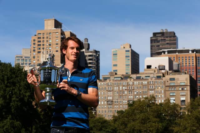 Andy Murray poses with the US Open trophy back in 2012, when he defeated Novak Djokovic to win his first slam.