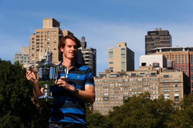 Andy Murray poses with the US Open trophy back in 2012, when he defeated Novak Djokovic to win his first slam.