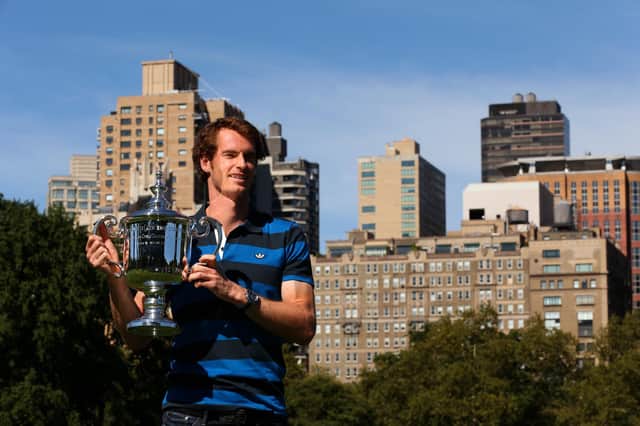 Andy Murray poses with the US Open trophy back in 2012, when he defeated Novak Djokovic to win his first slam.