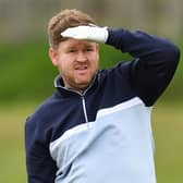 WEST KILBRIDE, SCOTLAND - AUGUST 30: Paul O'Hara of North Lanarkshire Leisure Ltd plays his second shot at the 18th hole during day one of the Loch Lomond Whiskies' Scottish PGA Championship at West Kilbride Golf Club on August 30, 2022 in West Kilbride, Scotland. (Photo by Mark Runnacles/Getty Images)