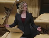 Scottish Green Party Co Leader Lorna Slater speaking at the Scottish Parliament in Holyrood, Edinburgh, during a debate, following the death of Southend West MP Sir David Amess, as MSPs returned from recess. Picture: PA