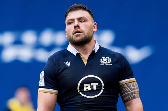 Rory Sutherland will be available for Scotland's Six Nations opener against England despite his red card for Worcester last weekend.  (Photo by Ross Parker / SNS Group)