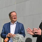 Twitter boss Elon Musk and Armin Laschet, CDU federal chairman and Prime Minister of North Rhine-Westphalia. Picture: Patrick Pleul - Pool/Getty Images