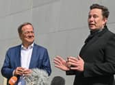 Twitter boss Elon Musk and Armin Laschet, CDU federal chairman and Prime Minister of North Rhine-Westphalia. Picture: Patrick Pleul - Pool/Getty Images