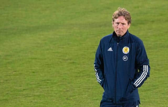 Head coach Scot Gemmill  during Scotland Under 21 training session. (Photo by Craig Foy / SNS Group)