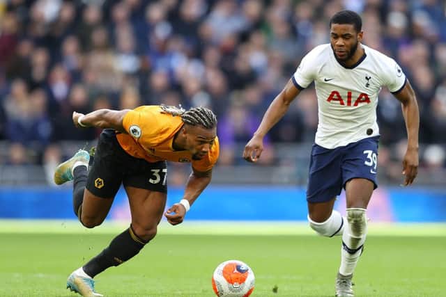 Adama Traore put his body on the line once again against Tottenham. Picture: Richard Heathcote/Getty Images