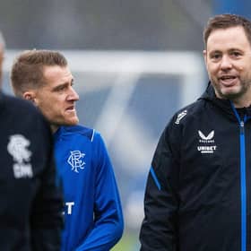 Steven Davis (left) has been appointed caretaker manager of Rangers following the dismissal of Michael Beale (right). (Photo by Craig Williamson / SNS Group)