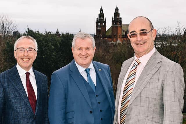 Ian Blackford announced the roadmap with Sir Martin Donnelly, former permanent secretary at the Department for Business Innovation and Skills, and Professor Dominic Houlder, of London Business School.