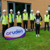 Nicole Carlin, Cruden Group's apprentice of the year, with the new apprentices for 2021.