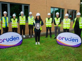 Nicole Carlin, Cruden Group's apprentice of the year, with the new apprentices for 2021.