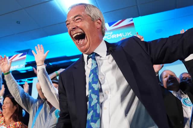 Reform UK party leader Nigel Farage on the campaign trail
