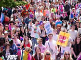 Participants taking part in the Pride Edinburgh 2022 event in Edinburgh