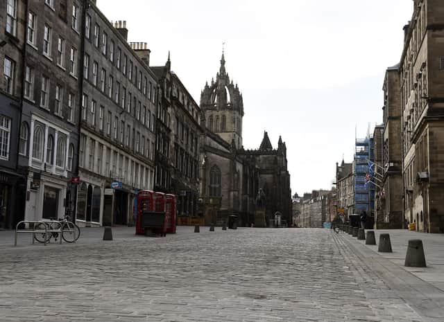 A desered Royal Mile in Edinburgh during the first national lockdown