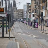 A general view of Edinburgh's Princes Street during the nation's first lockdown. Picture: Lisa Ferguson