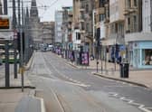 A general view of Edinburgh's Princes Street during the nation's first lockdown. Picture: Lisa Ferguson