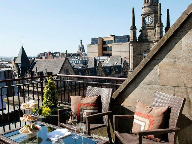 The Carlton George Hotel on West George Street offers Window's, a rooftop restaurant and bar that is one the most loved in Glasgow, offering some stunning panoramic views.
