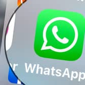 The logo of the mobile messaging software Whatsapp displayed on a tablet