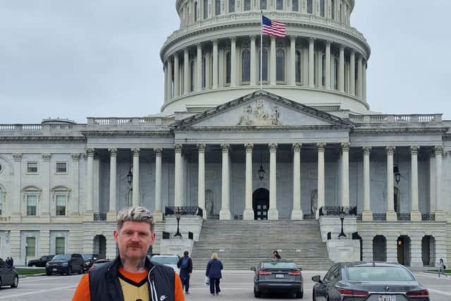Graham Falk at The Capitol Building, Washington DC. Pic: Graham Falk