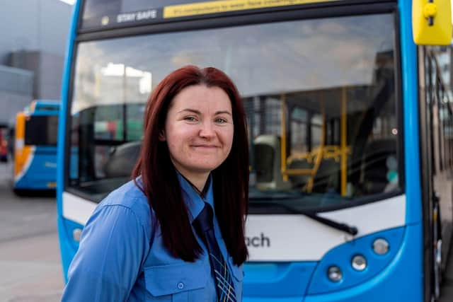 "Deep down, the guys here know we’re just as good on the road as they are" - driver Nikki Shewan. Picture: Stagecoach Bluebird/Newsline