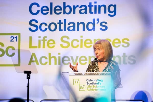 Professor Dame Anna Dominiczak, Chief Scientist (Health) for the Scottish Government and Regius Professor of Medicine at the University of Glasgow providing the keynote address.