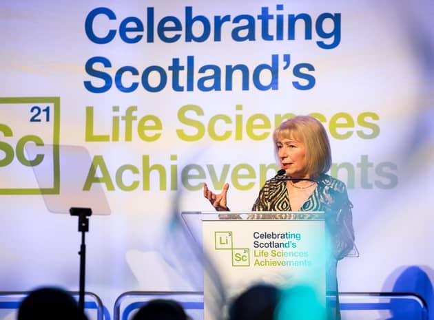 Professor Dame Anna Dominiczak, Chief Scientist (Health) for the Scottish Government and Regius Professor of Medicine at the University of Glasgow providing the keynote address.