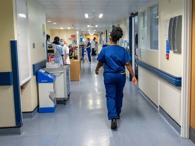 A general view of staff on a NHS hospital ward. Picture: Jeff Moore/PA Wire