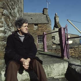 Portrait of the poet George Mackay Brown of Stromness, Orkney. An old friend has spoken of the gift of one of his most loved poems, A New Child: ECL, which he wrote on the birth of her daughter. Photo by Werner Forman Archive/Shutterstock (8527420a)