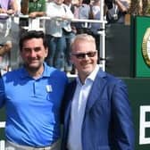 Yasir Al-Rumayyan, chief of Saudi Arabia's Public Investment Fund and now set to become chairman of a powerful new entity in golf, is pictured with Dustin Johnson and DP World Tour CEO Keith Pelley during the 2019 Saudi International at the Royal Greens Golf & Country Club in King Abdullah Economic City. Picture: Ross Kinnaird/Getty Images.