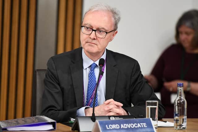 Lord Advocate James Wolffe gives evidence to the Holyrood committee examining the handling of harassment allegations against Alex Salmond. (Picture: Jeff J Mitchell/Getty Images)