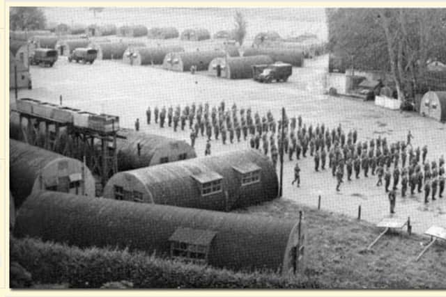 The parade ground at Achnacarry Castle, where grounds were covered in asphalt and Nissen huts took over the gardens. PIC: CC