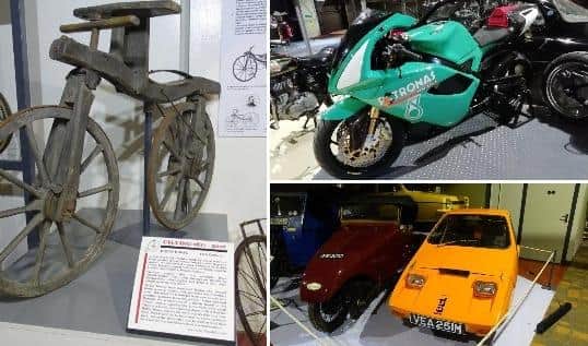 A history of cycles, Guy Martin’s rare Petronas FP1 GP replica and a rare original Bond Bug are all on display.