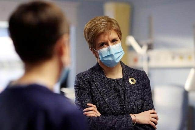 First Minister Nicola Sturgeon wearing a face mask picture: supplied