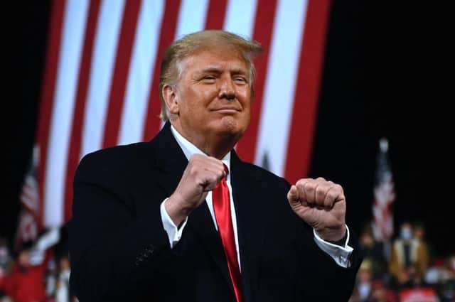 Fuchs explores the role of former US President Donald Trump in propagating conspiracy theories regarding Covid-19 PIC: Andrew Caballero-Reynolds/AFP via Getty Images