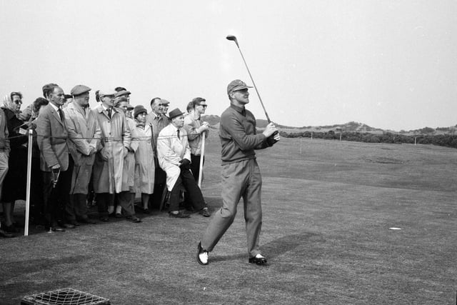 Eric Brown drives at the Martini International tournament held at St Andrews in May 1962.