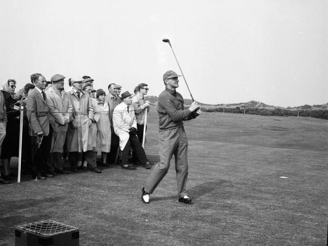 Eric Brown drives at the Martini International tournament held at St Andrews in May 1962.