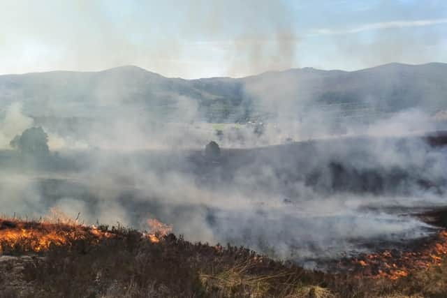 The fire at Cannich, which broke out several days ago, has been brought under control but firefighters remain on the scene. Picture: FLS