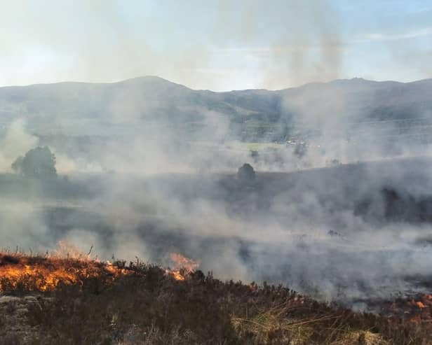 The fire at Cannich, which broke out several days ago, has been brought under control but firefighters remain on the scene. Picture: FLS