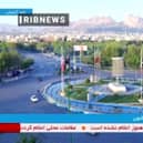 A handout image grab made available by the Iranian state TV, the Islamic Republic of Iran Broadcasting (IRIB), shows what the TV said was a live picture of the city of Isfahan following reports of explosions heard in the province in central Iran. Picture: Iranian State TV (IRIB)/AFP via Getty Images