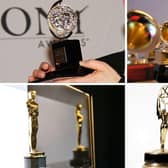 The four trophies that make up the EGOT.